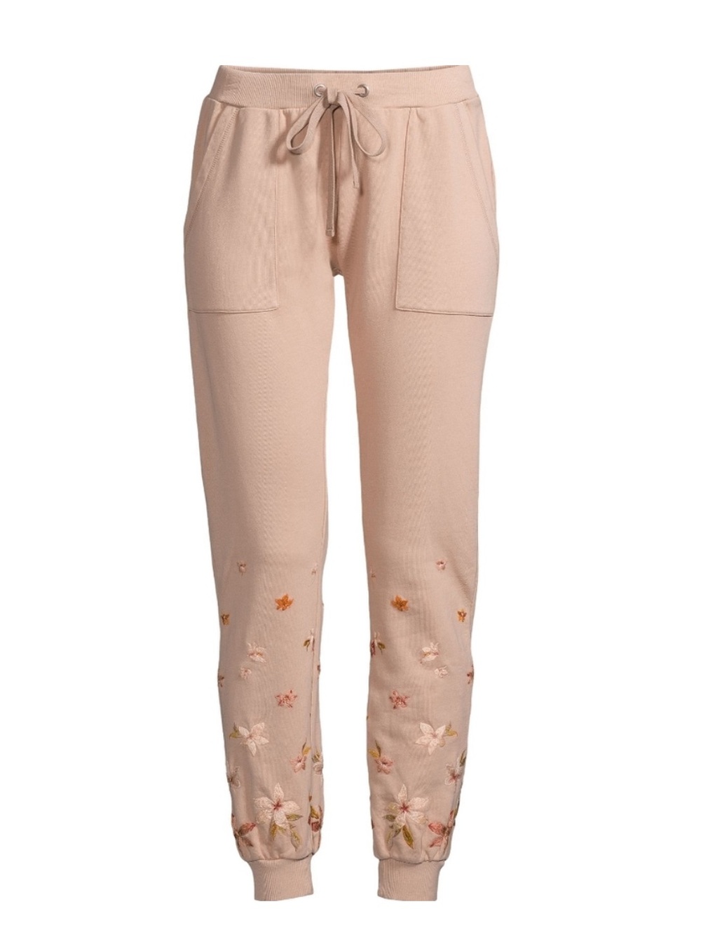 Driftwood Light Beige Sammy Floral Embroidered Joggers M